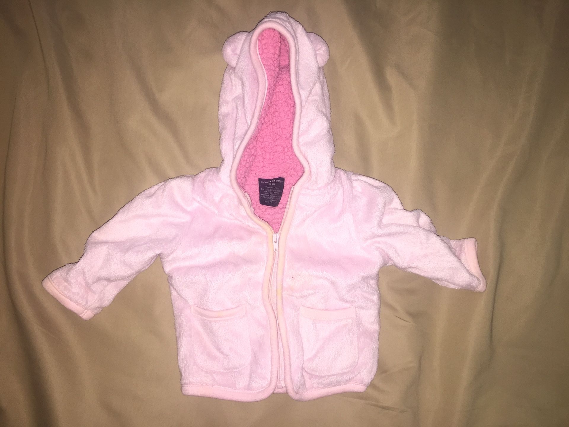Faded glory girls 3-6 months fuzzy coat