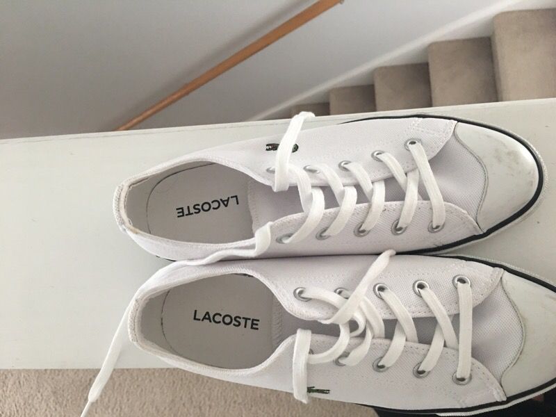Lacoste white shoes size 9