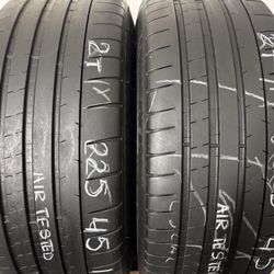 2 Tires 225 45 18 Michelin Pilot Super Sport High Tread No Repairs