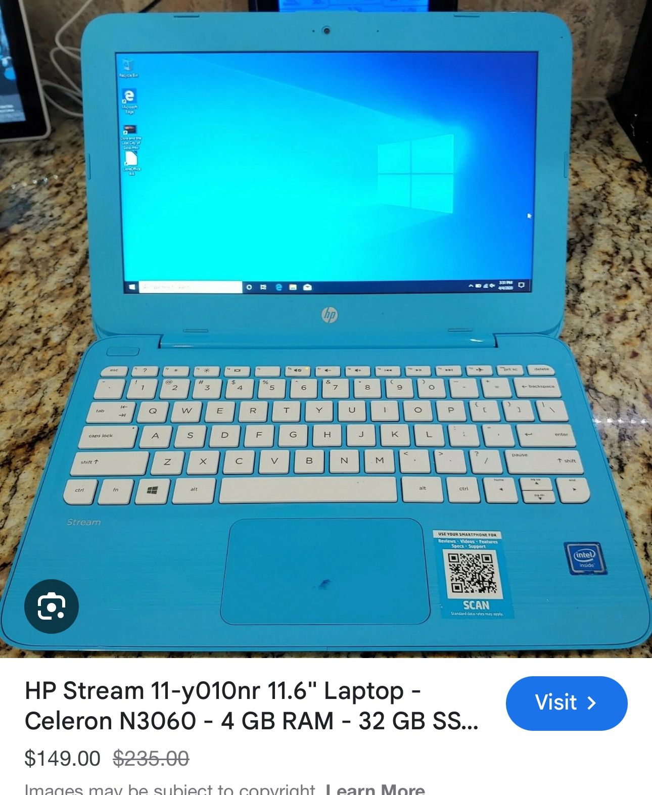 HP Blue Laptop