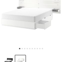 IKEA NORDLI BED WITH HEADBOARD AND STORAGE - KING