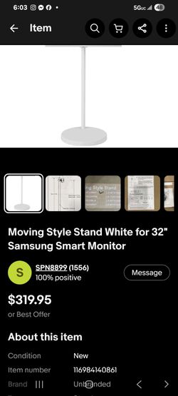Moving Style Stand for 32" Samsung Smart Monitor