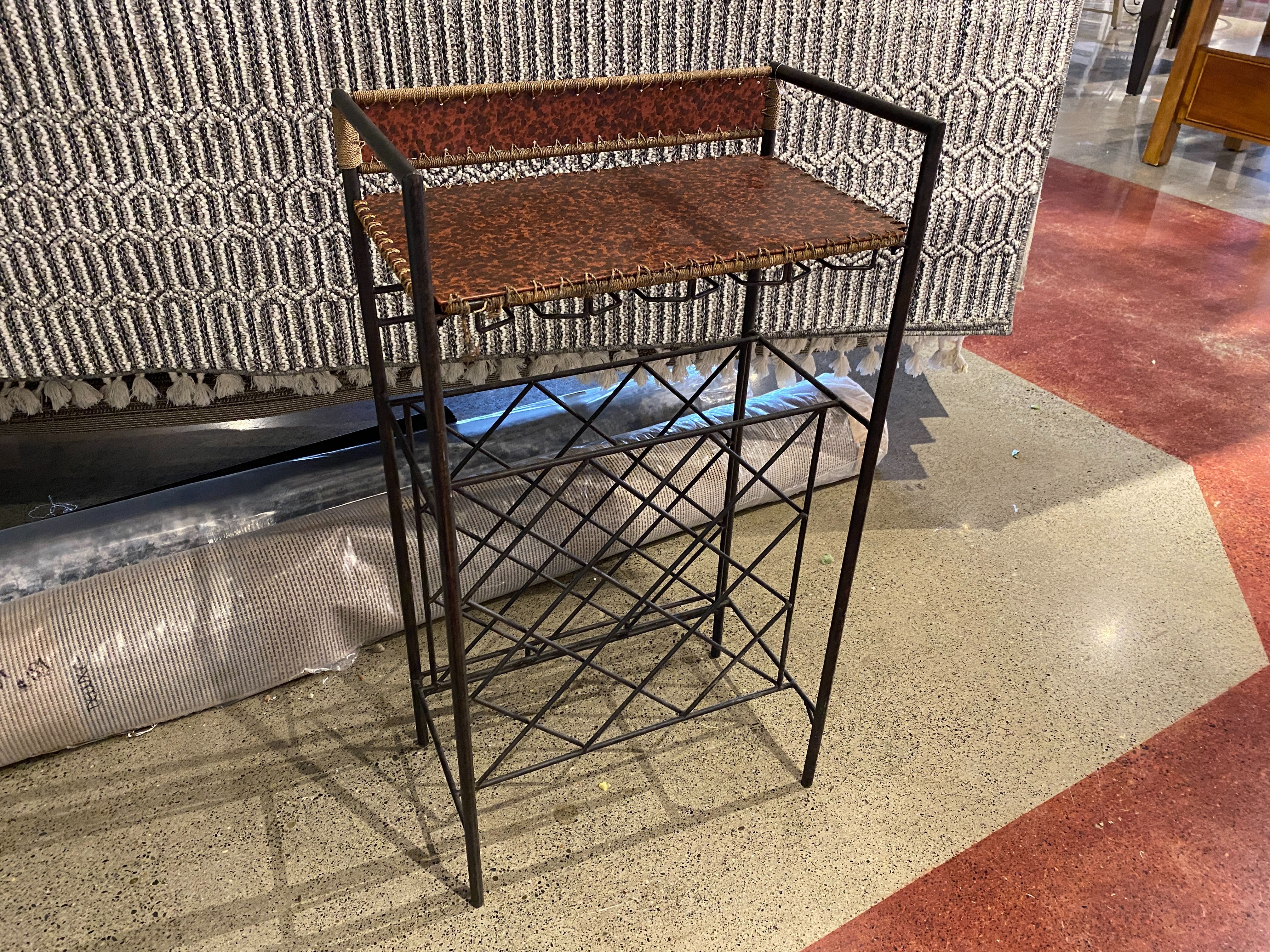 PIER 1 Metal Wine Storage Rack with Pattern Top