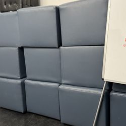 10 Blue Office Cubes Ottomans 