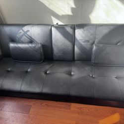 Black  futon couch