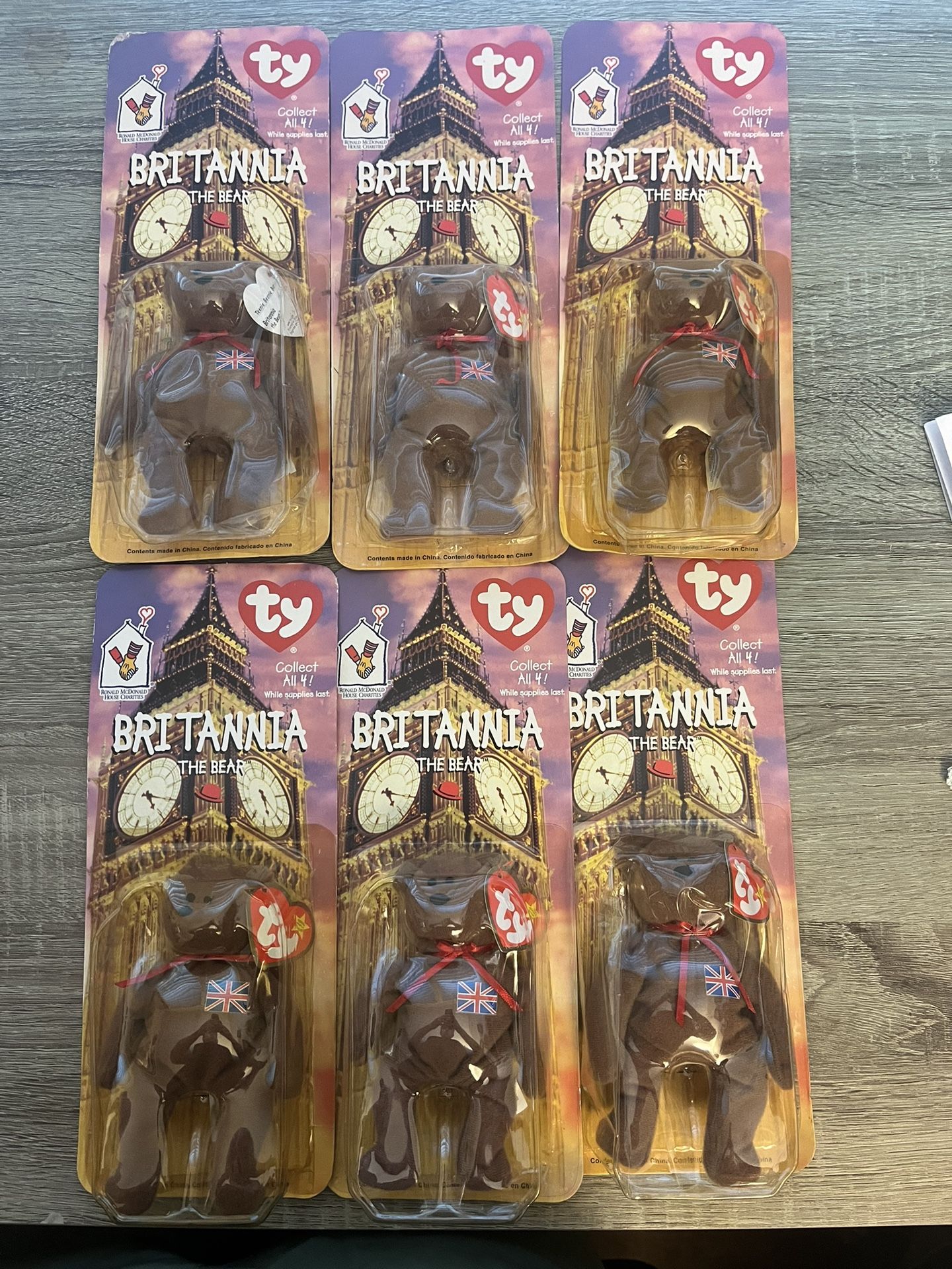 Brittania The Bear Beanie Babies Lot Of 6