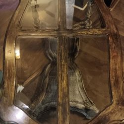 Wood Glass Top Coffee Table