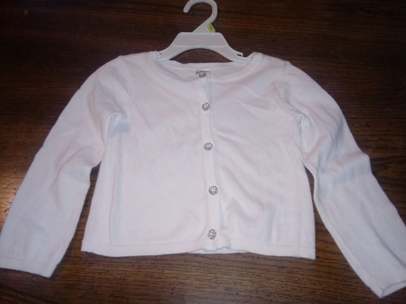 Baby girl Carter's white cardigan sz 24 mth