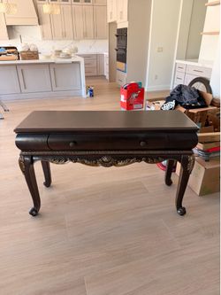 Traditional Dark Cherry Console Table