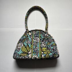Women’s Vera Bradley Turquoise & Lime Green Spring Flower Decoration Vibe Hand Bag Purse 