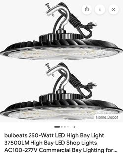 New Two Pack Bulbeats 250 W UFO LED High Bay Lights 
