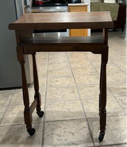 Vintage Tilt-Top Rolling Reading Table / Lectern