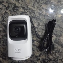 eufy - Indoor Wired 2K PTZ Security Camera with AI Detection - White