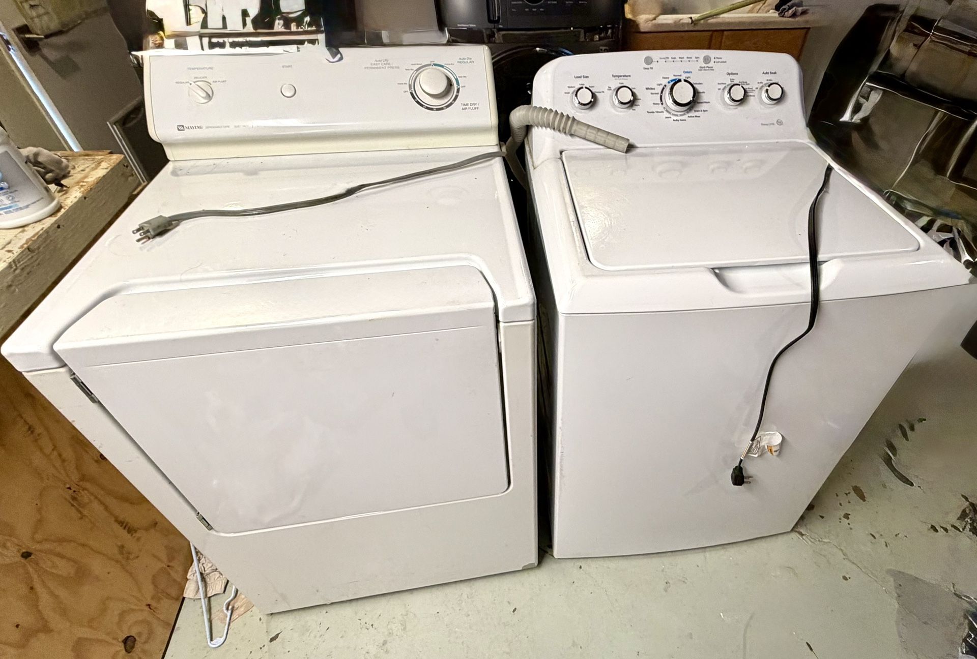 WASHER & GAS-DRYER Set - GE [4.2 cu.ft.] & MAYTAG [7.1 cu.ft.]