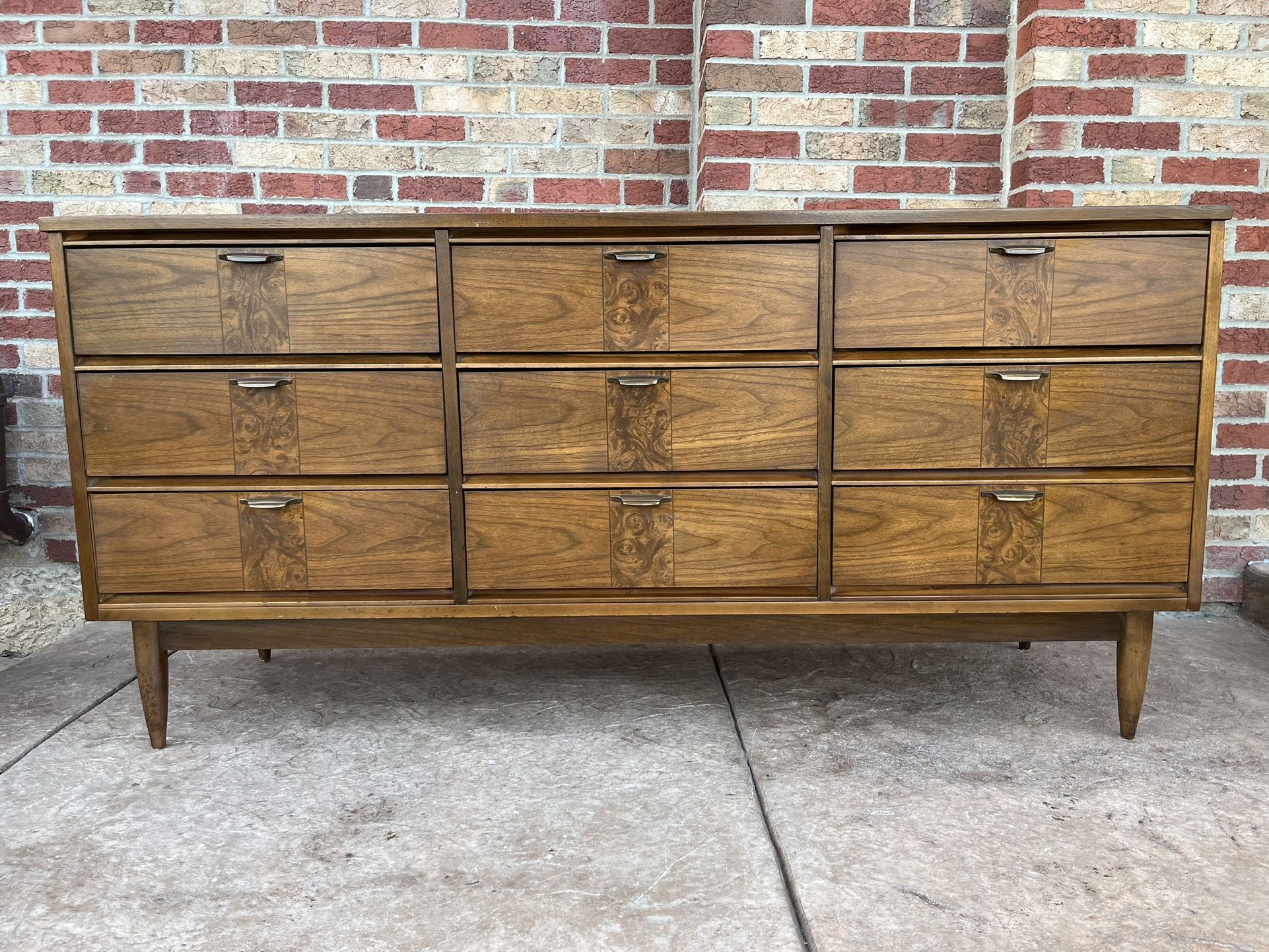 Mid Century MODERN Walnut Highboy and credenza dresser c. 1960's