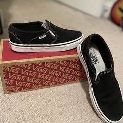 Vans Black/white Slip On Canvas Shoes 