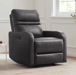 Leather Gliding Power Recliner with Power Headrest