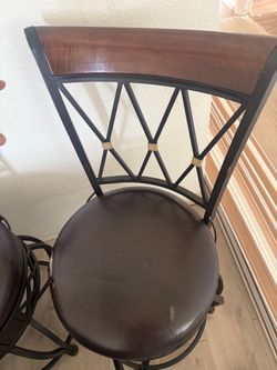 Bar Stools with Wood Back and Cushioned Seat