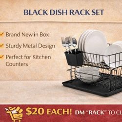 BLACK  DISH  RACK  SET 