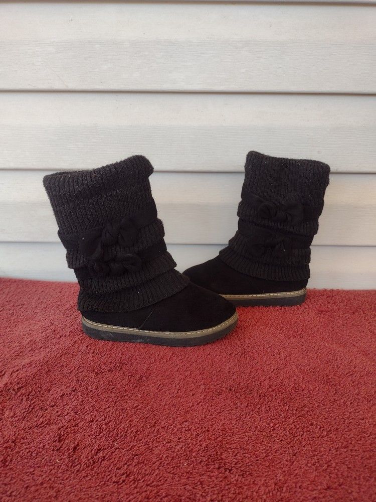 "Link brand" girls toddler black suede boots size 11