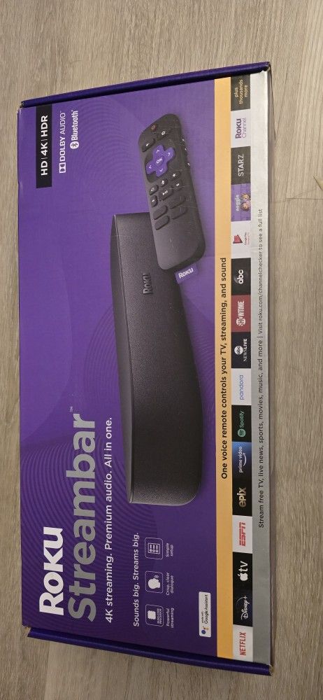 Roku Streambar~Model 9102R~4K Streaming, Dolby Audio, HDR, Bluetooth~Open Box