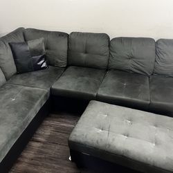L Shaped sectional with ottoman