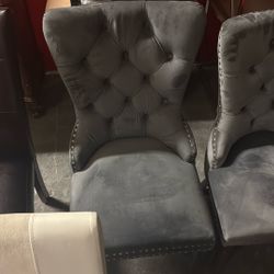 Grey Velvet Chair 
