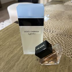 D&G Light Blue 3.3 Oz Eau De Toilette And Prada Paradoxe 1 Oz. Eau De Parfum