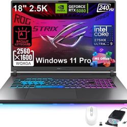 ASUS - ROG Strix G18 18" 2.5K 240Hz Gaming Laptop - Intel Core Ultra 9 HX - 32GB RAM - NVIDIA GeForce RTX 5080 - 2TB SSD - Eclipse Grey