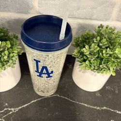 Dodgers Cup with rubber straw & snap lid dodger blue- Simi Valley