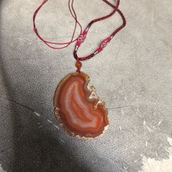Red Agate Pendant With Red rated necklace