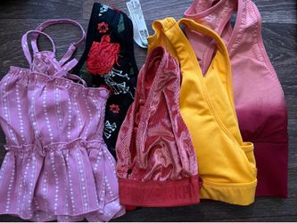 Bundle of small crop tops and sports bras