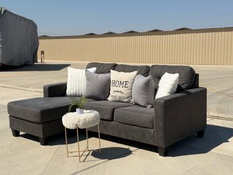 Dark Gray Sectional Sofa with Chaise