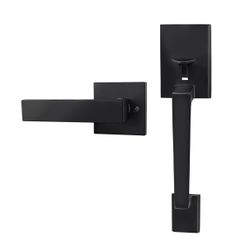 Matte Black Front Door Handle Set – Reversible for Left/Right Doors