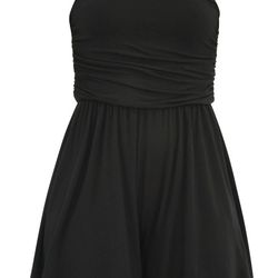 No Boundaries Women Ruched Knit Tube Romper
