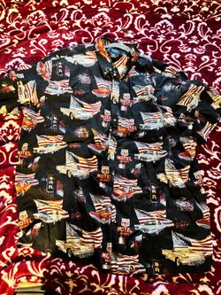 Route 66 Novelty Print Button-Up Shirt
