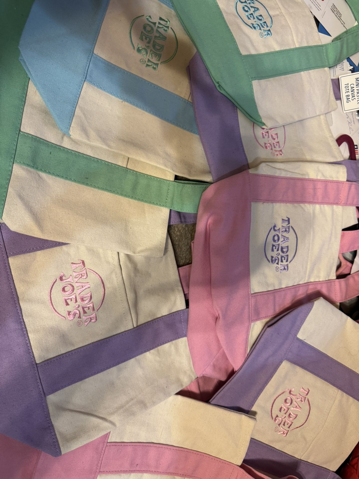 Viral Trader Joe’s Mini Pastel Tote Bags