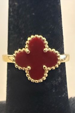 Clover gold Sterling silver ring