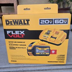 Dewalt 60v Flexvolt Battery 9.0 Ah And Fast Charger Brand New 