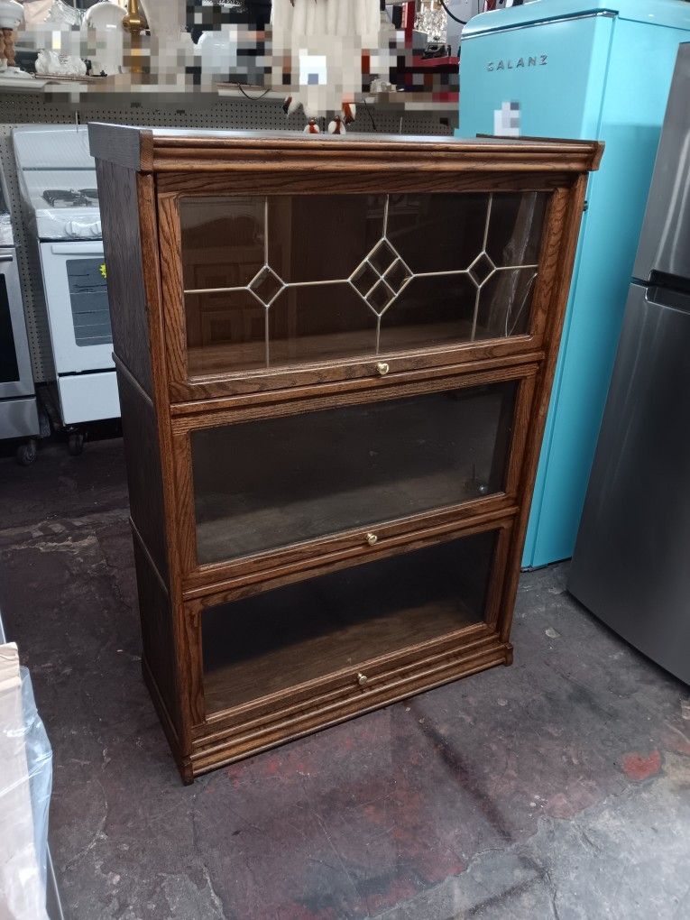 Vintage Oak Barrister Lawyer Bookcase 