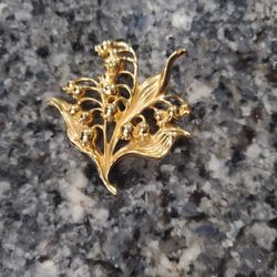 Vintage Lily Of The Valley Brooch Pin