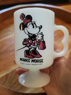 Minnie Mouse Vintage Milk Glass Mug 
