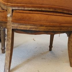 Pair of Antique Hollywood Regency Style Asymmetrical Chairs gold leaf?