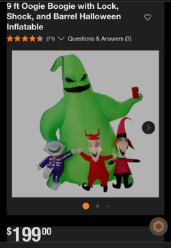 9 ft Oogie Boogie with Lock, Shock, and Barrel Halloween Inflatable