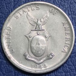 1944 US Philippines 50c Silver Coin