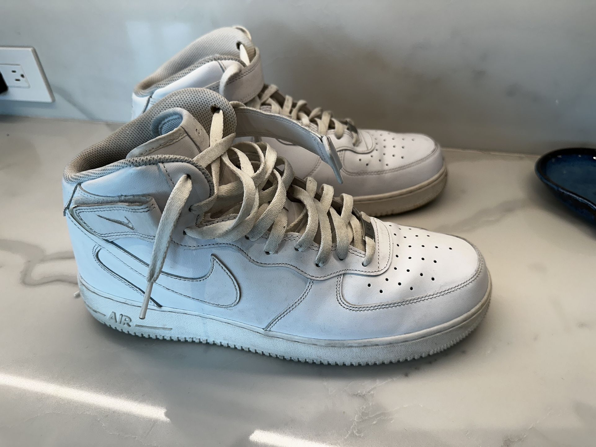 Nike Air Force 1 Mid ‘07 In Triple White Size 14