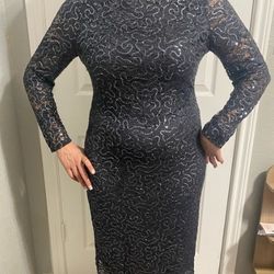 Mariana Sequin Blue/Gray Dress Size 12 