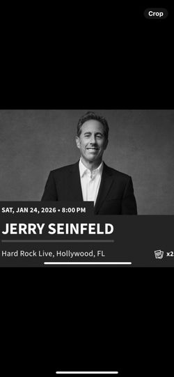 Jerry Seinfeld Stand Up Comedy 2 Tickets For Saturday January 24th At 8pm Hard Rock Live Hollywood FL 