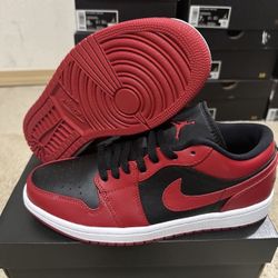 Nike Air Jordan 1 Retro Low Reverse Bred Red Black 553558-606 Size 8 Brand New 