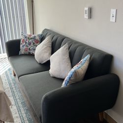 Dark Gray Linen Sleeper Sofa/futon